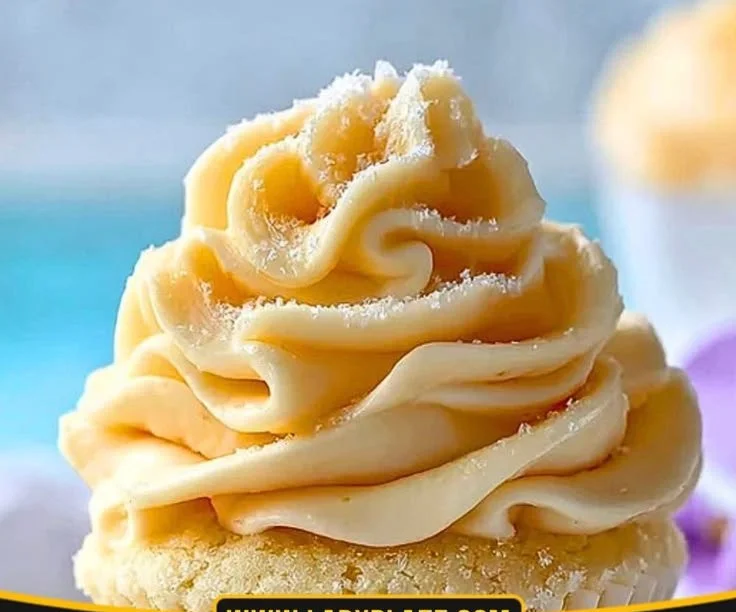 Delicious whipped banana pudding frosting on a cake for a sweet dessert