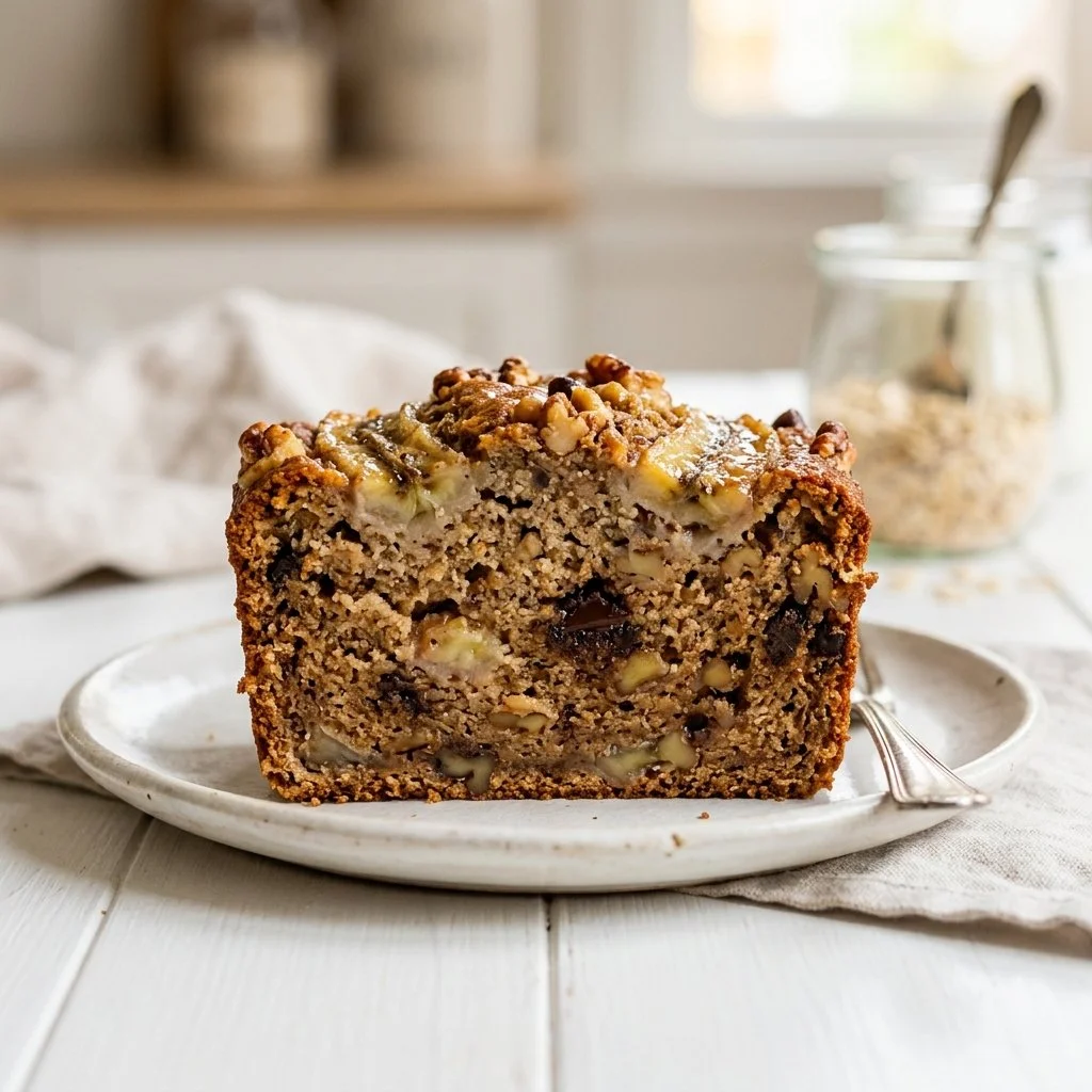 Delicious homemade banana bread loaf fresh out of the oven