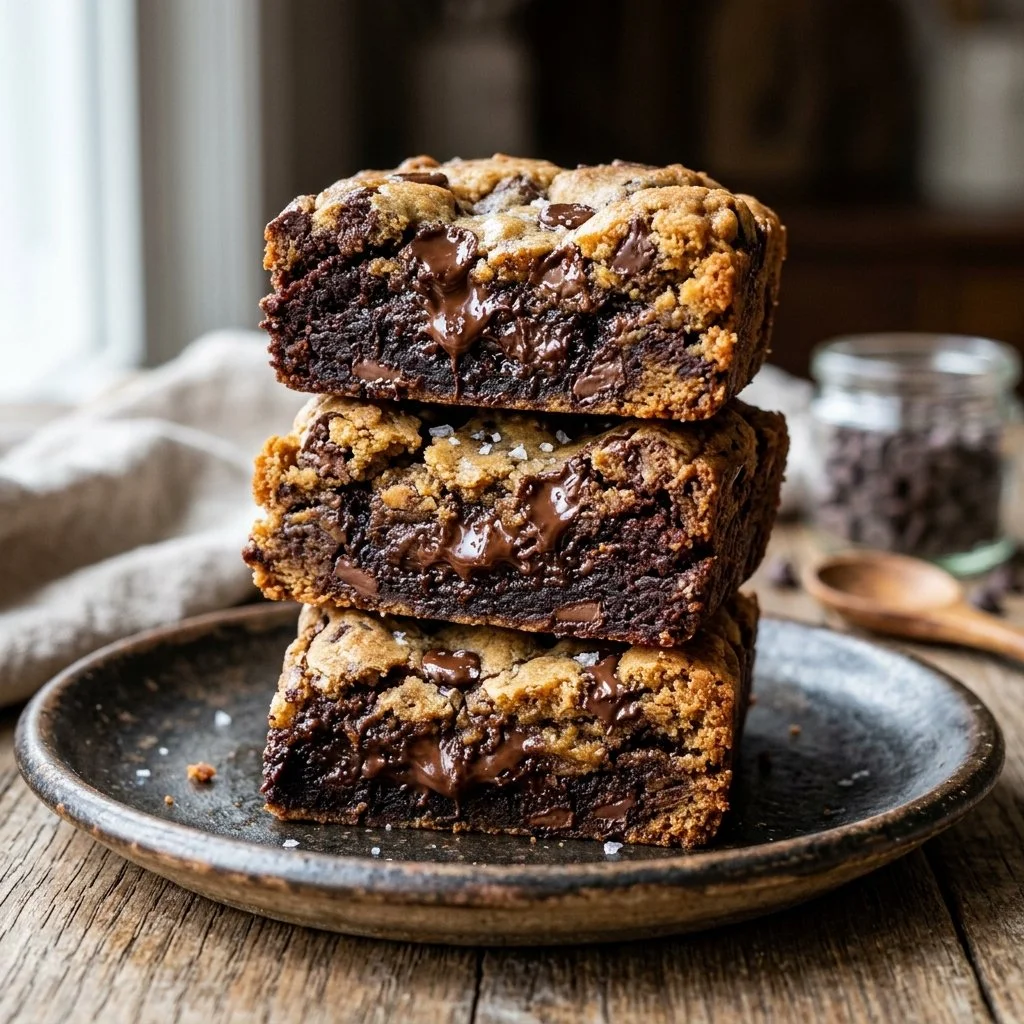 Delicious Chocolate Brookies featuring a mix of chewy cookies and rich brownies
