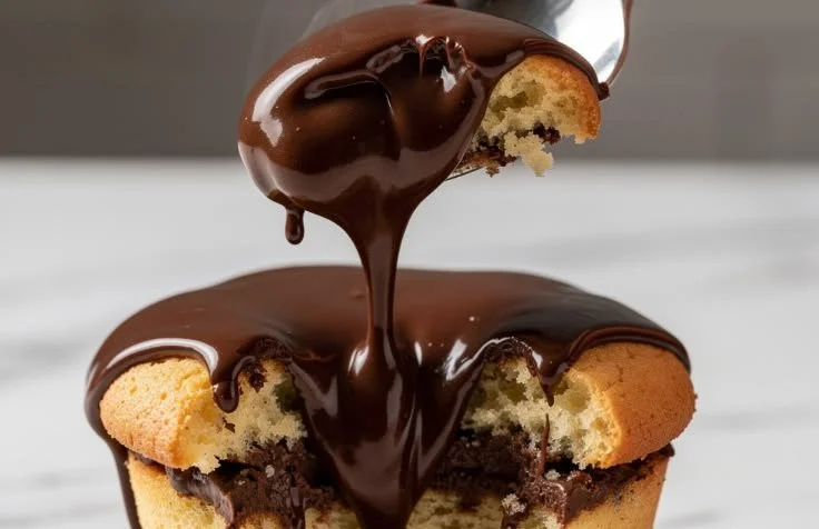 Delicious homemade chocolate fudge cups presented on a white platter.