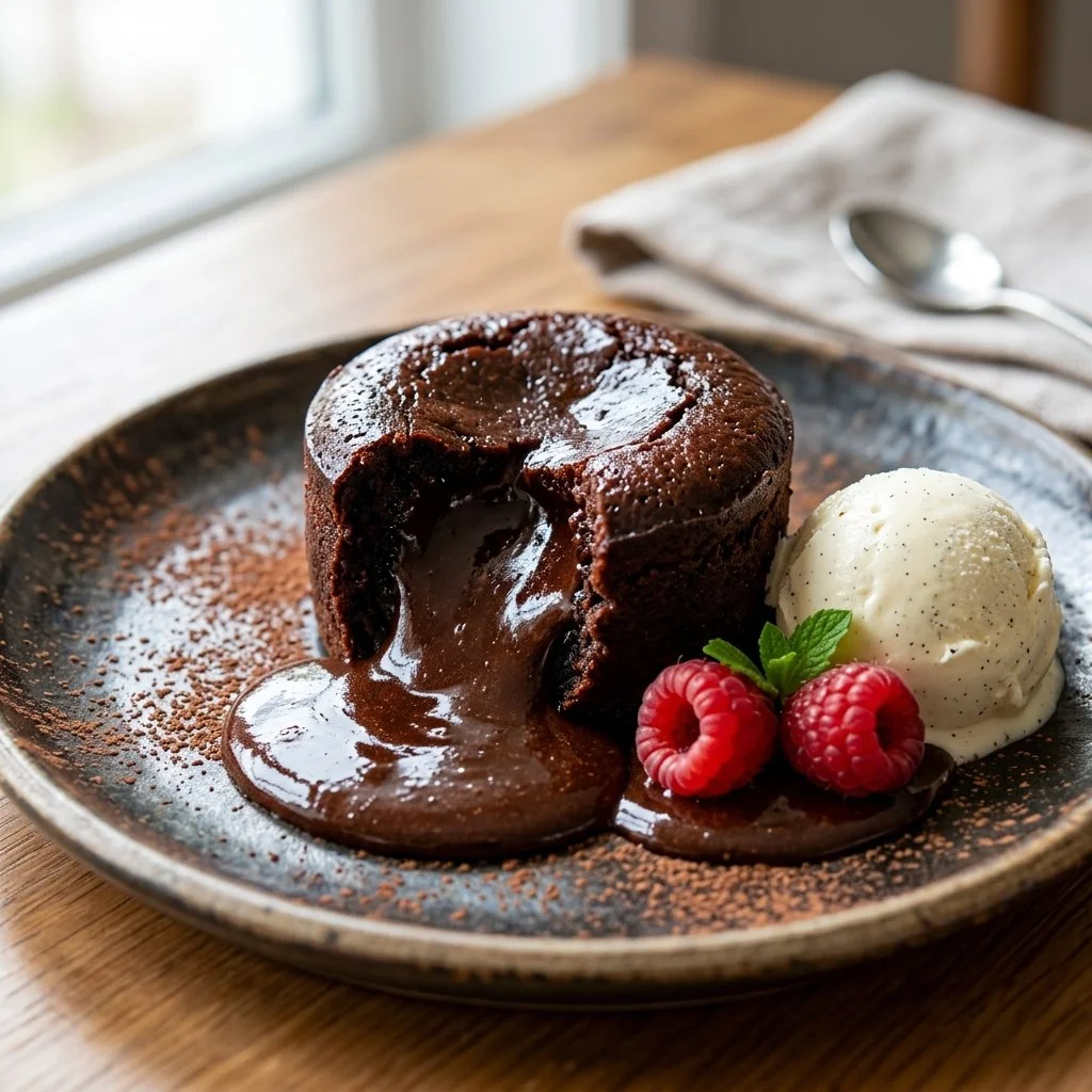 Decadent Chocolate Lava Cake with a gooey molten center