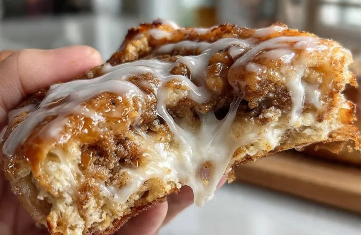 Delicious homemade cinnamon rolls with icing on a plate