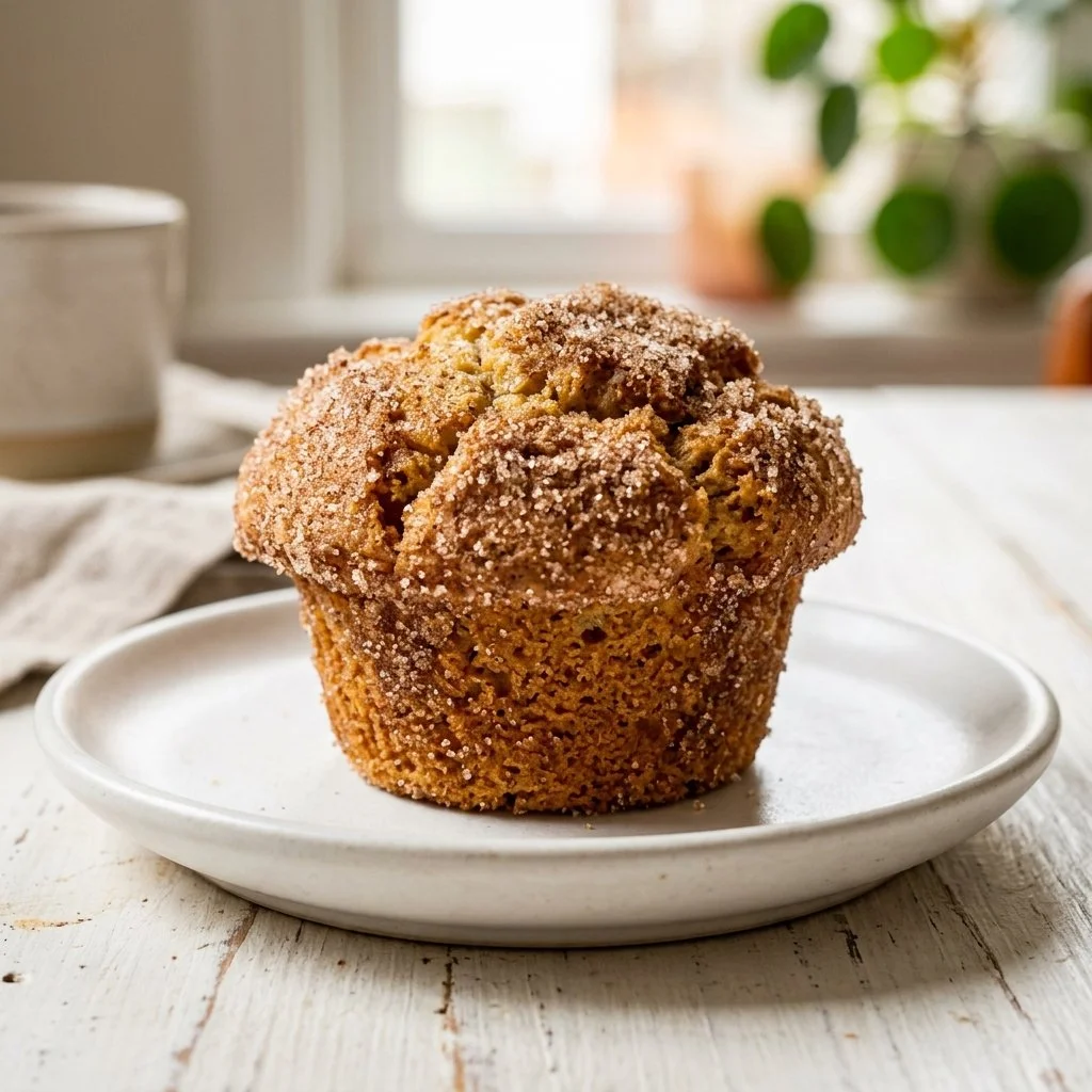 Cinnamon sugar donut muffins fresh out of the oven, golden and delicious.
