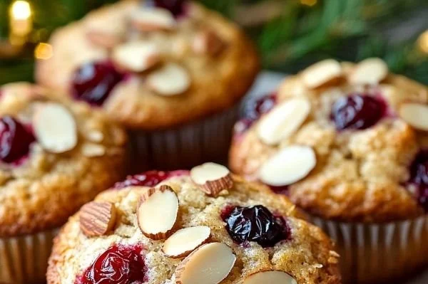 Delicious cranberry almond muffins made with almond flour