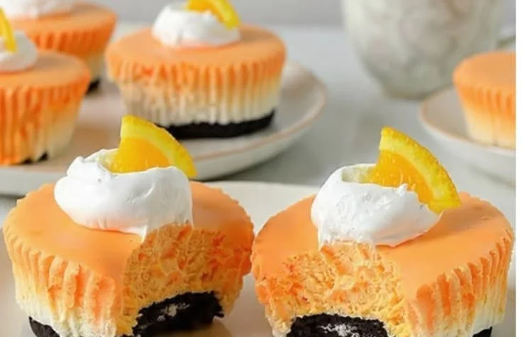 Delicious homemade creamy mini cheesecakes on a dessert platter