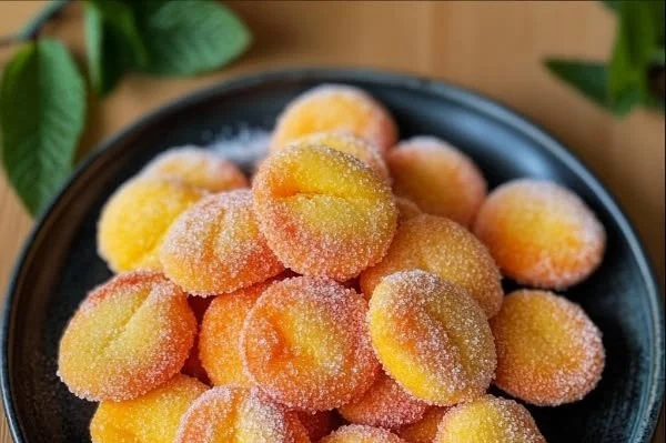 Croatian Peach Cookies, a sweet treat with peach filling and a soft cookie shell