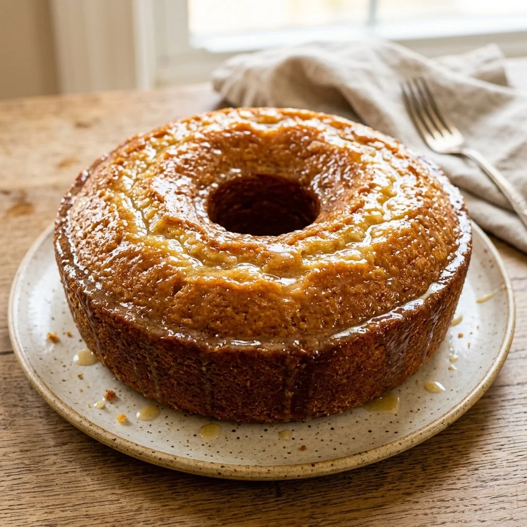 Delicious slice of Kentucky Butter Cake served on a plate