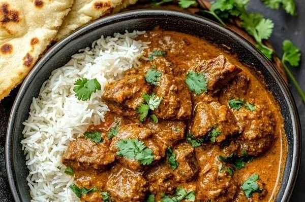 Delicious Lamb Korma Stew with spices and tender lamb in a rich sauce