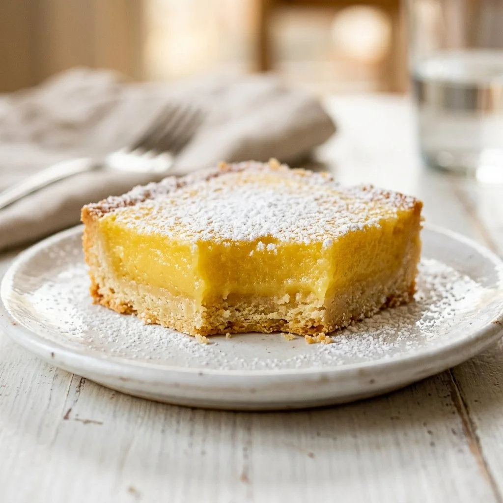 Deliciously baked lemon bars with a buttery crust and yellow citrus filling.