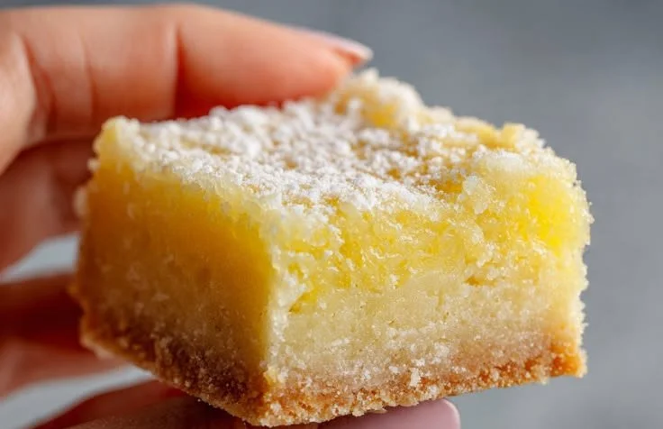 Delicious Lemon Custard Pie Bars with a golden crust and creamy lemon filling.