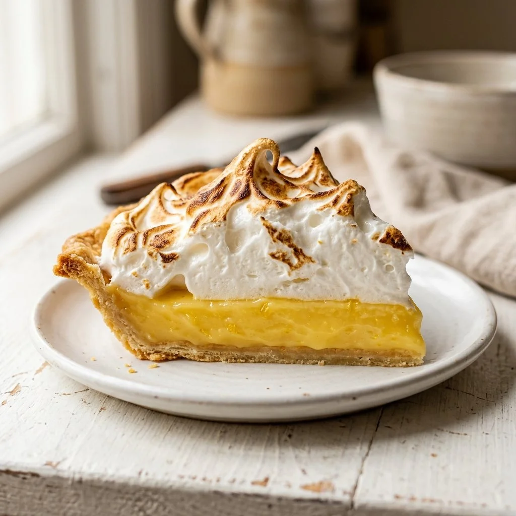 Delicious homemade Lemon Meringue Pie with a golden crust and fluffy meringue topping