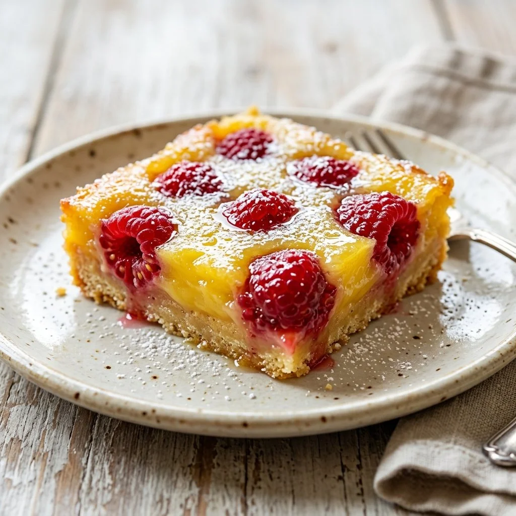 Delicious lemon raspberry bars with a sweet and tangy flavor, perfect dessert treat.