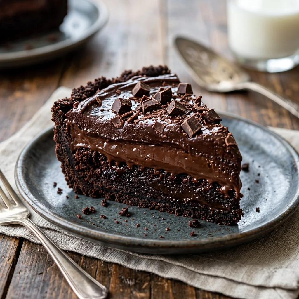 Delicious Mississippi Mud Pie with chocolate layers and nuts