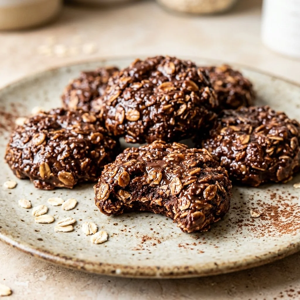 A plate of delicious homemade no-bake cookies