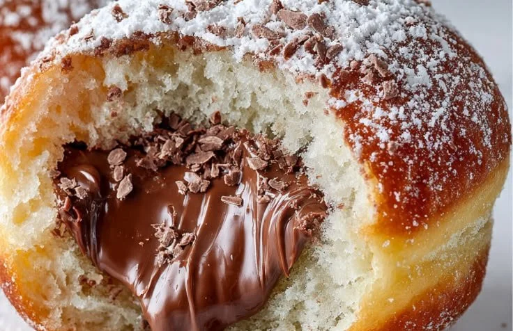 Homemade Nutella Bombs ready to be enjoyed, filled with rich chocolate hazelnut spread.