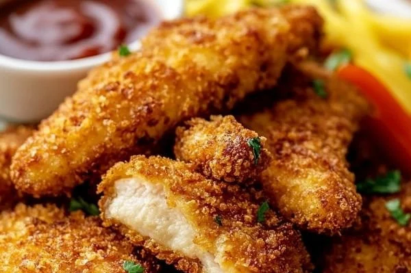 Pork rind-crusted crispy Keto Chicken Tenders with 0g carbs