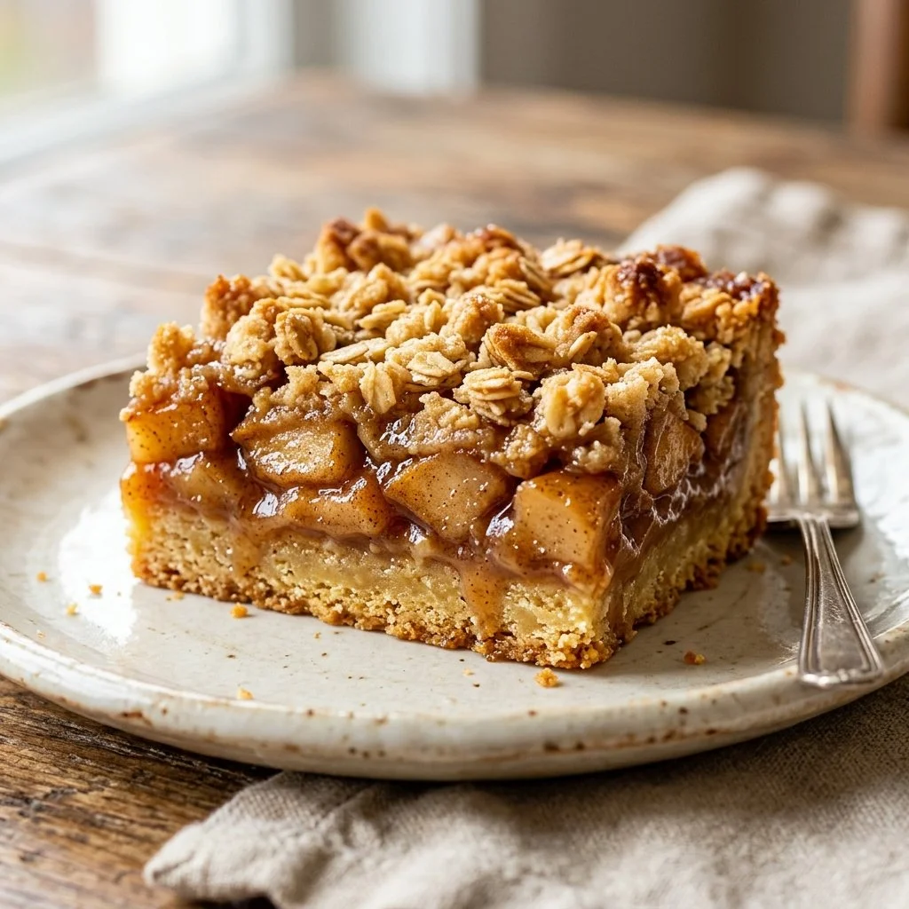 Delicious apple pie bars with a golden crust and filled with spiced apple filling