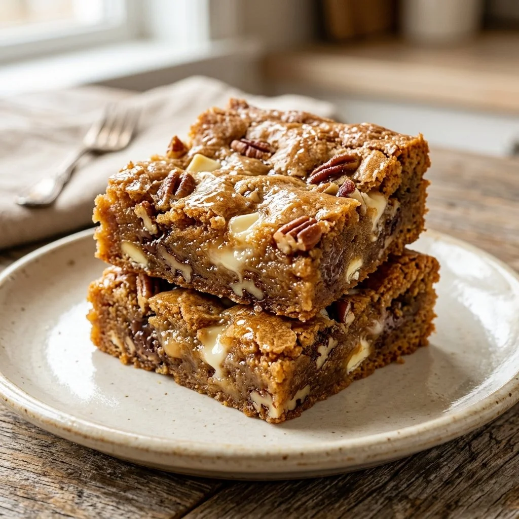 Delicious homemade blondies fresh out of the oven