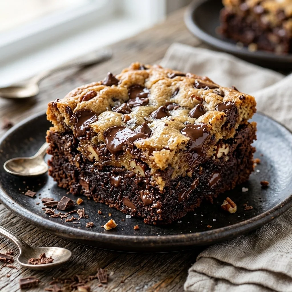Homemade brookies combining brownies and cookies in a delightful treat.