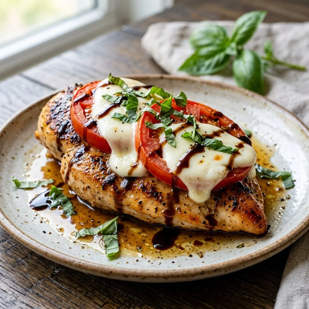 Delicious Caprese Chicken dish with mozzarella and fresh basil