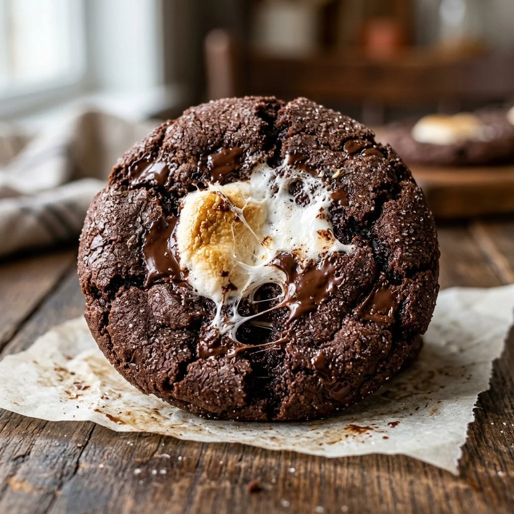 Delicious Chocolate Marshmallow Cookies on a plate