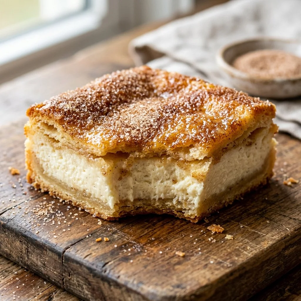 Churro Cheesecake Bars - cinnamon churros meet creamy cheesecake in a delectable dessert.