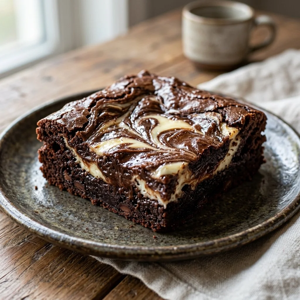 Delicious cream cheese brownies with a rich chocolate layer and creamy topping