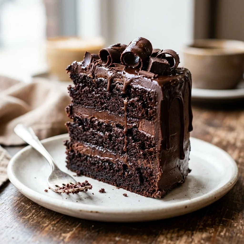 Death by Chocolate Cake - a rich, layered chocolate cake with chocolate frosting