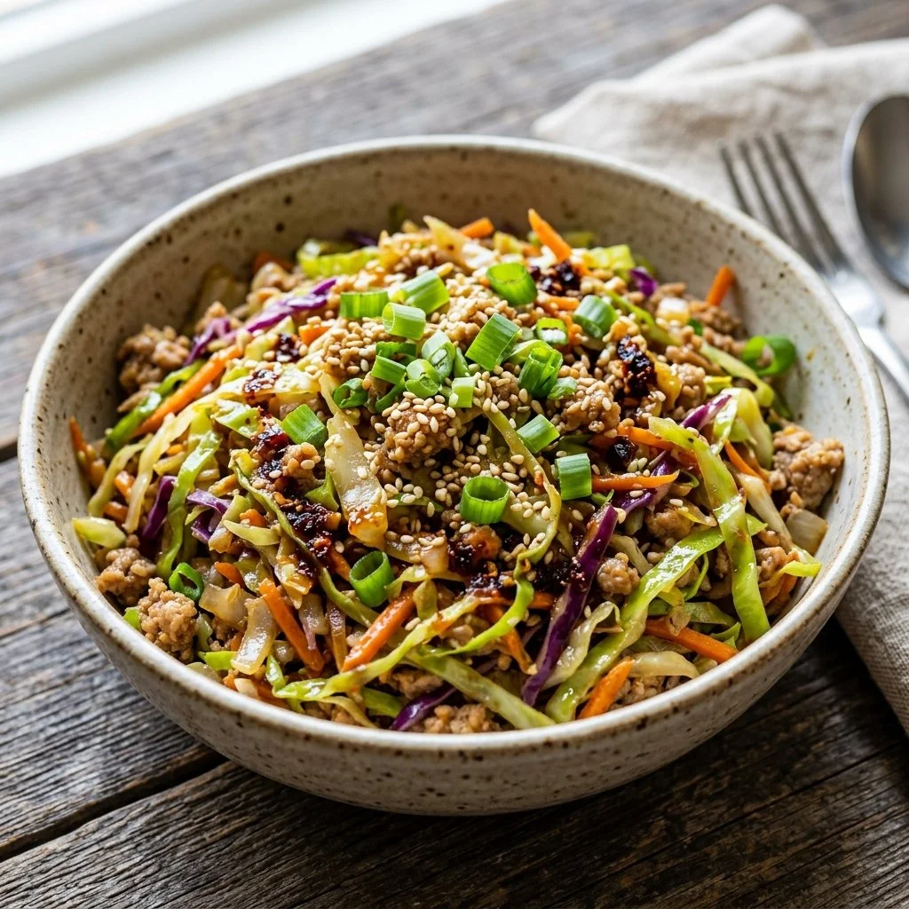 Delicious Egg Roll In A Bowl, a healthy Asian-inspired dinner recipe