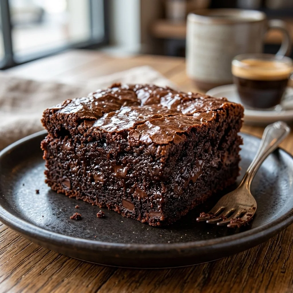 Delicious espresso brownies topped with chocolate and coffee sprinkles