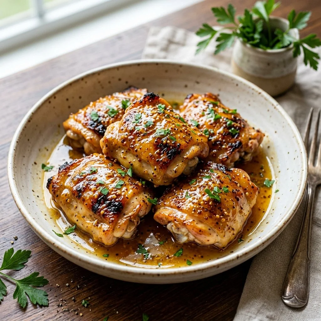 Honey mustard chicken recipe with vibrant sauce and tender chicken breast