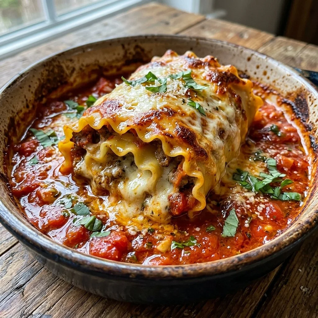 Delicious lasagna roll ups ready to be served