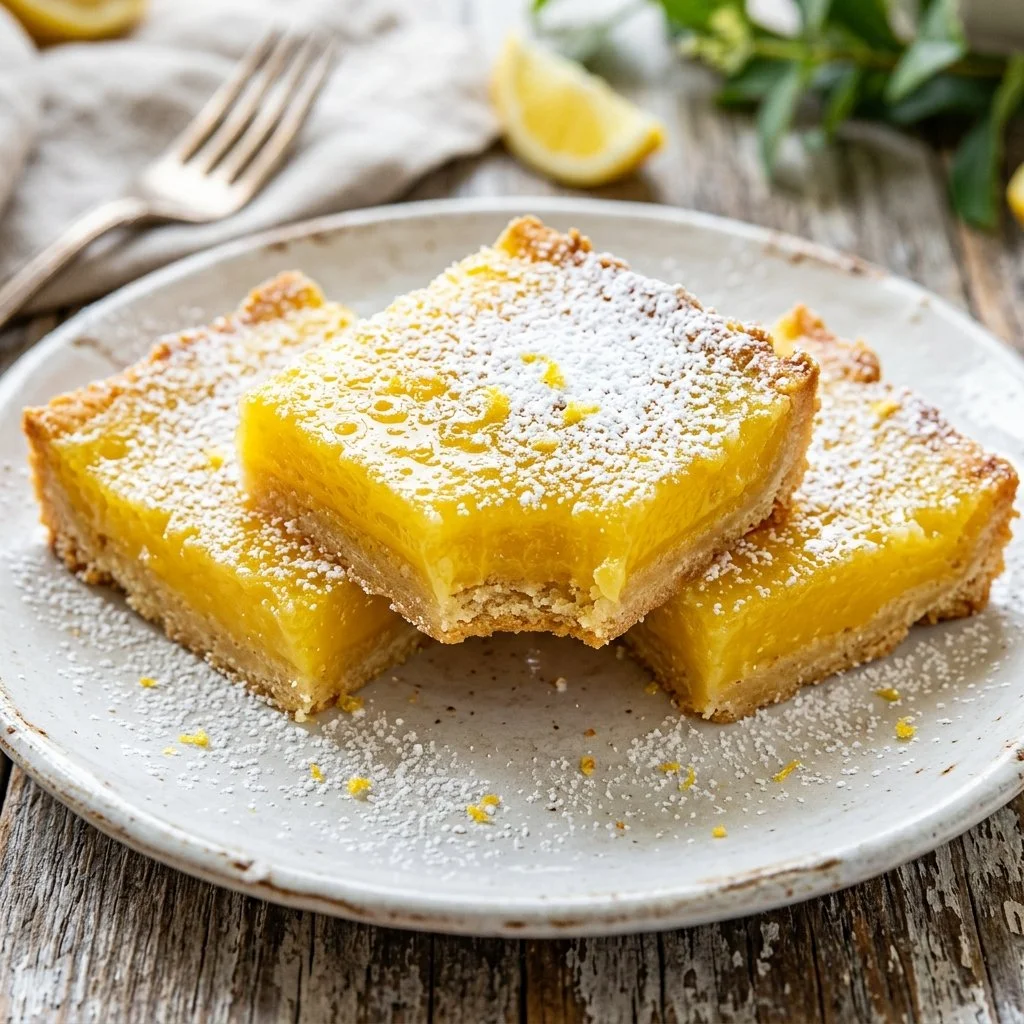 Delicious homemade lemon bars with a vibrant lemon glaze.