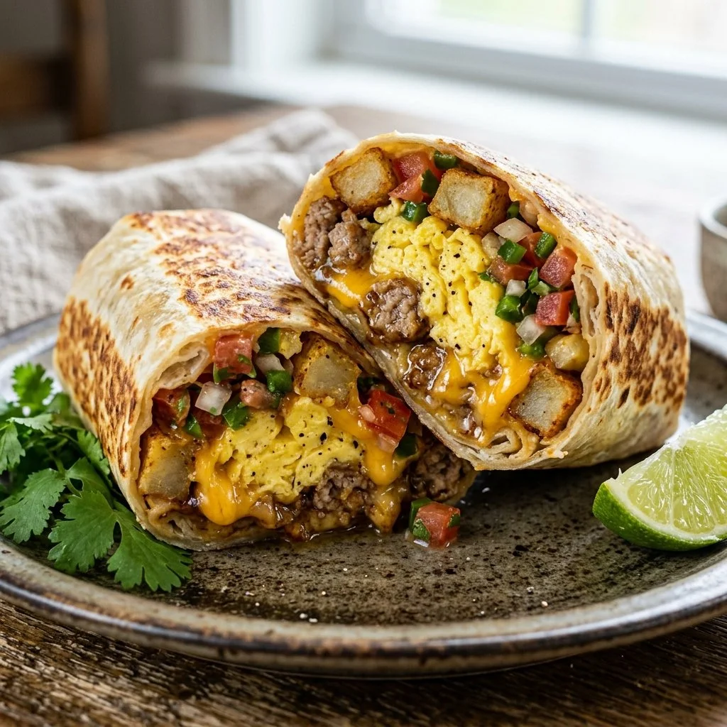 Delicious make ahead breakfast burritos ready for a quick meal