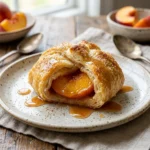 Homemade peach dumplings served with cinnamon and sugar