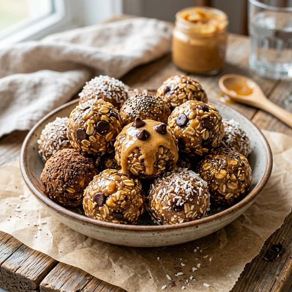 Delicious peanut butter energy balls for a healthy snack