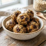 Delicious homemade peanut butter energy bites displayed on a plate