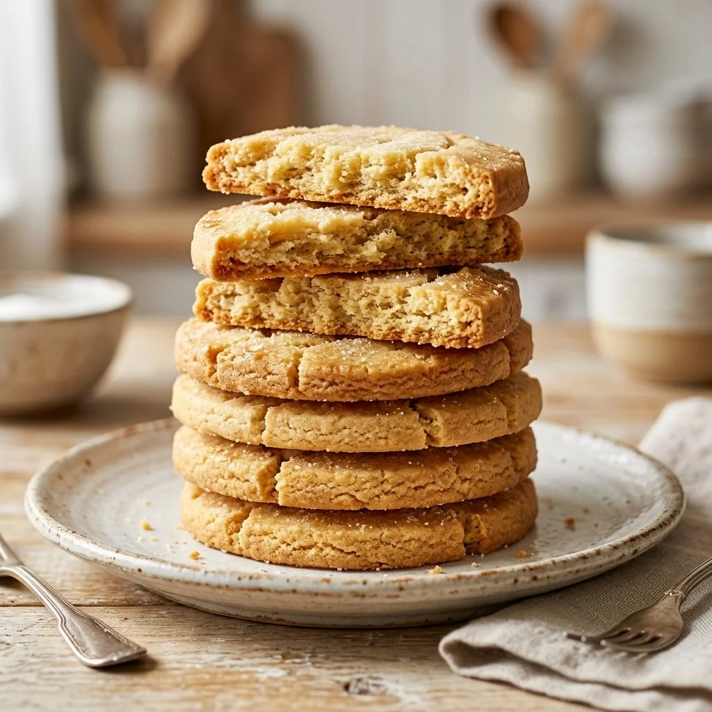 Freshly baked shortbread cookies on a cooling rack