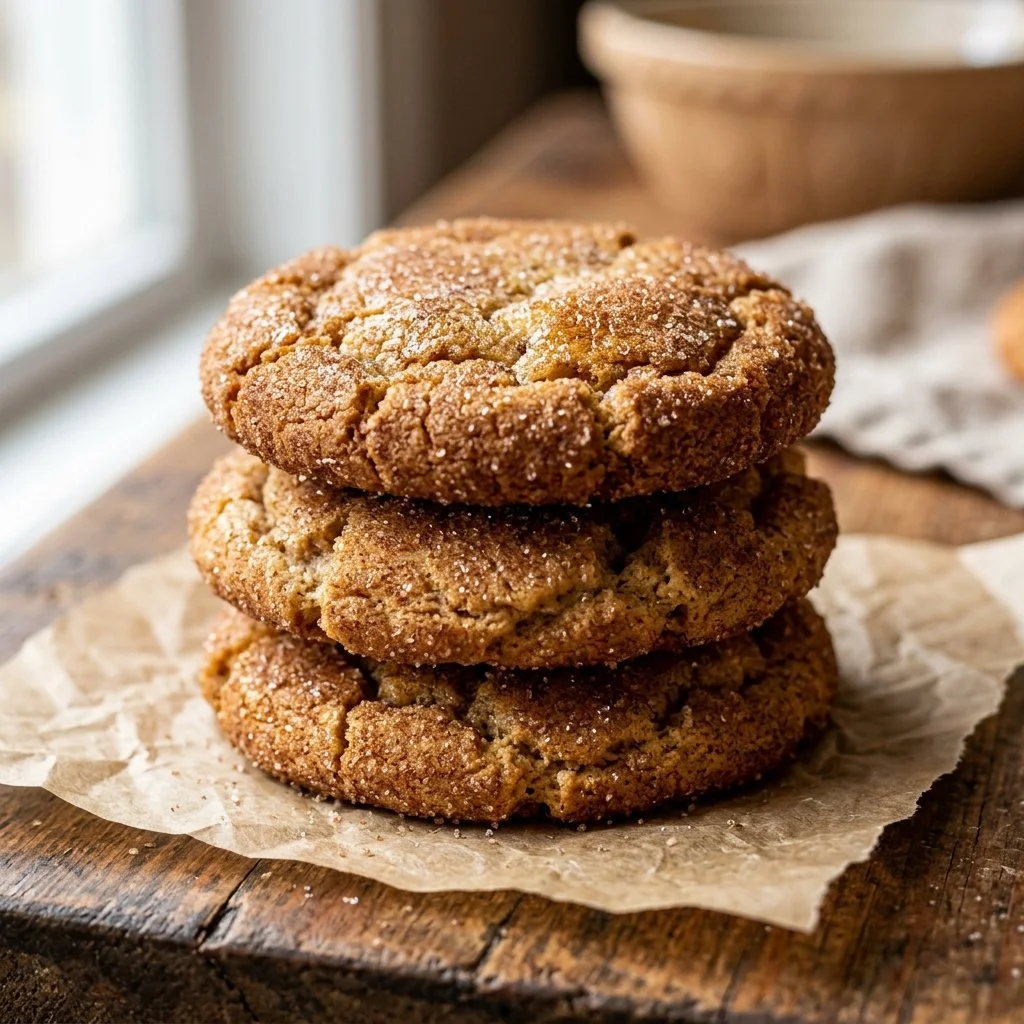 Delicious soft and chewy Snickerdoodle Cookies on a cooling rack.