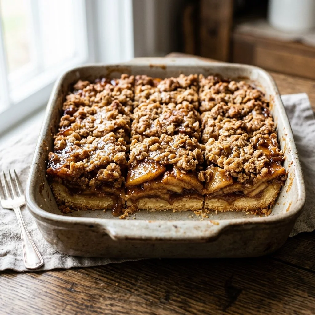 Delicious homemade apple pie bars with a golden crust and spiced apple filling