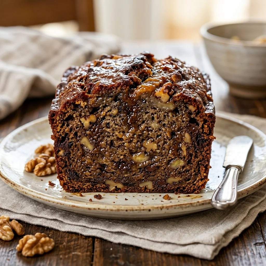 Delicious homemade banana bread fresh out of the oven