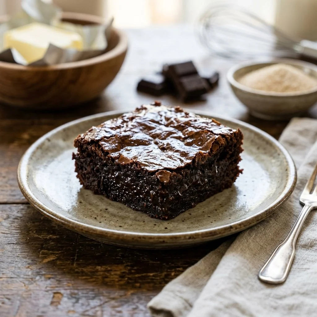 Delicious homemade brown butter brownies, rich and chewy chocolate dessert.