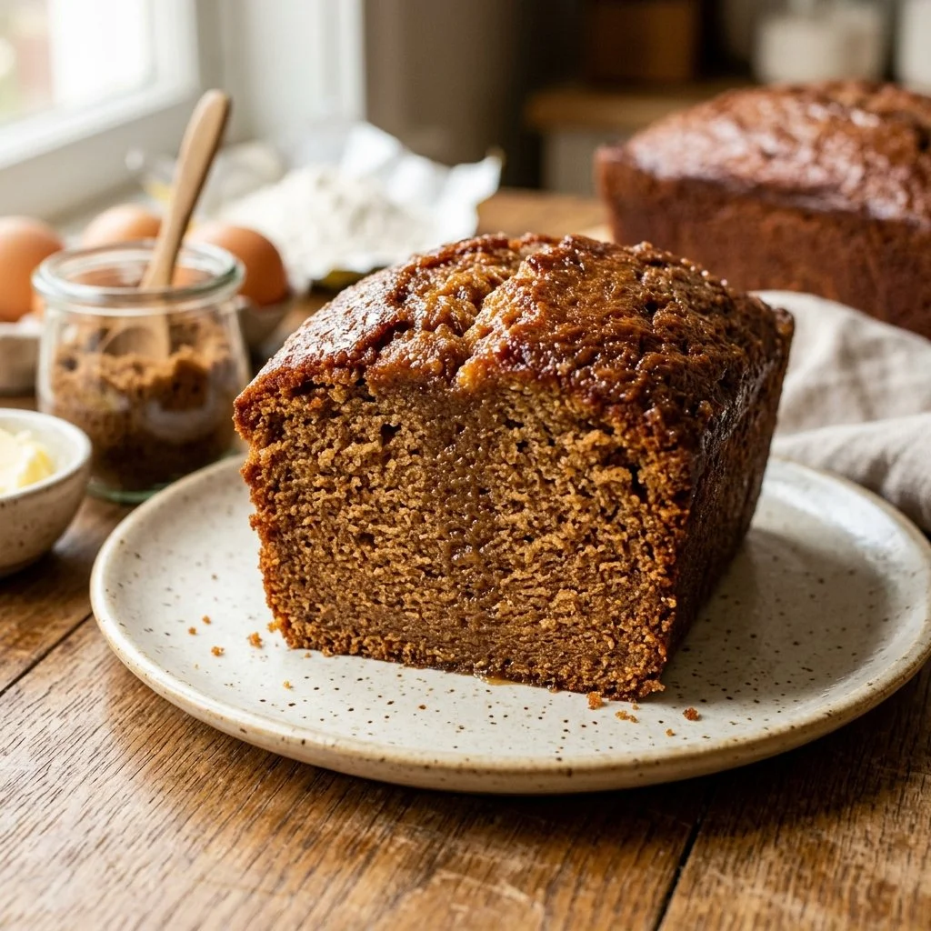 Delicious Brown Sugar Pound Cake slice served on a plate