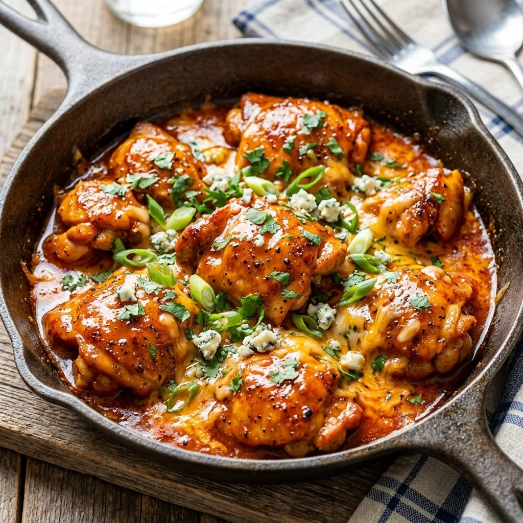 Buffalo Chicken Skillet featuring tender chicken and spicy buffalo sauce