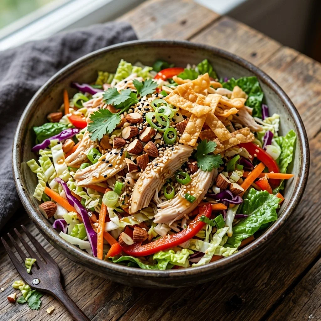 Delicious Chinese Chicken Salad with fresh vegetables and grilled chicken