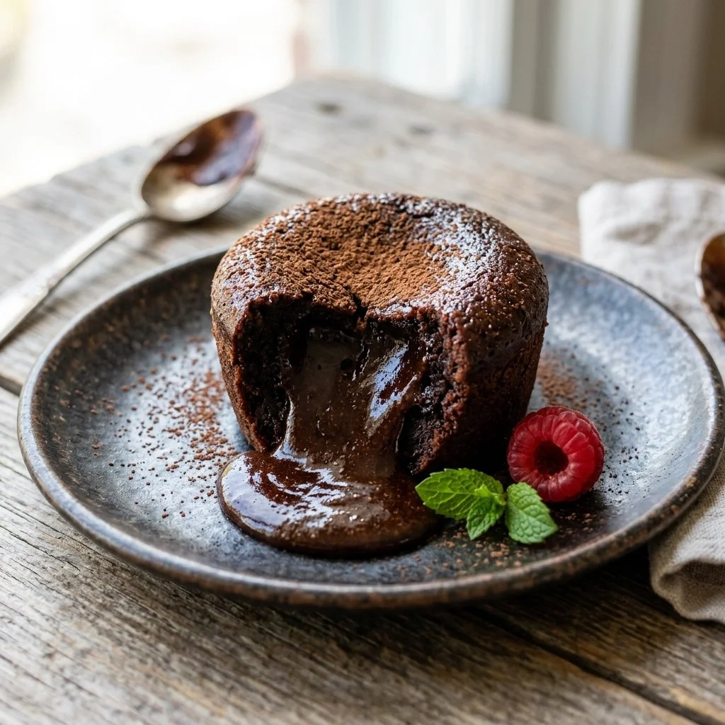 Decadent Chocolate Lava Cake with gooey center and rich chocolate flavor