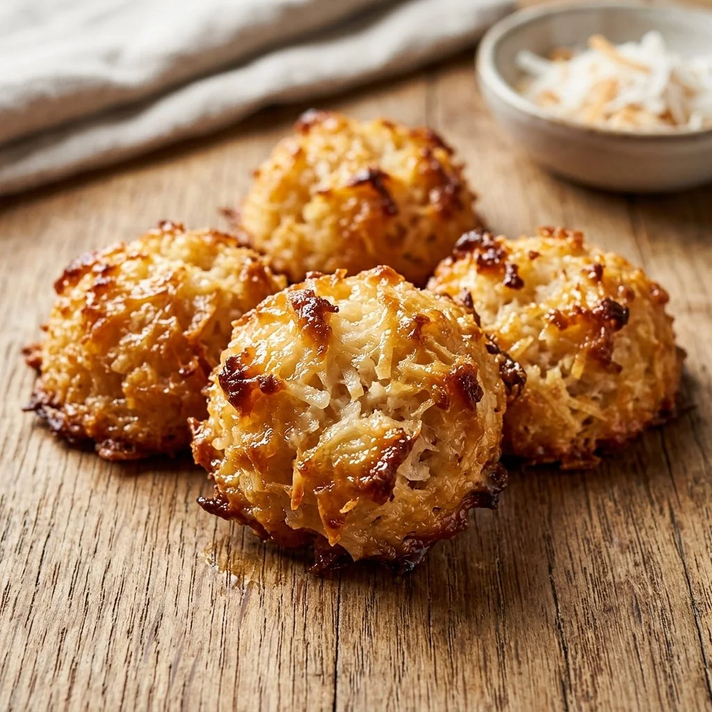 Delicious coconut macaroons served on a plate