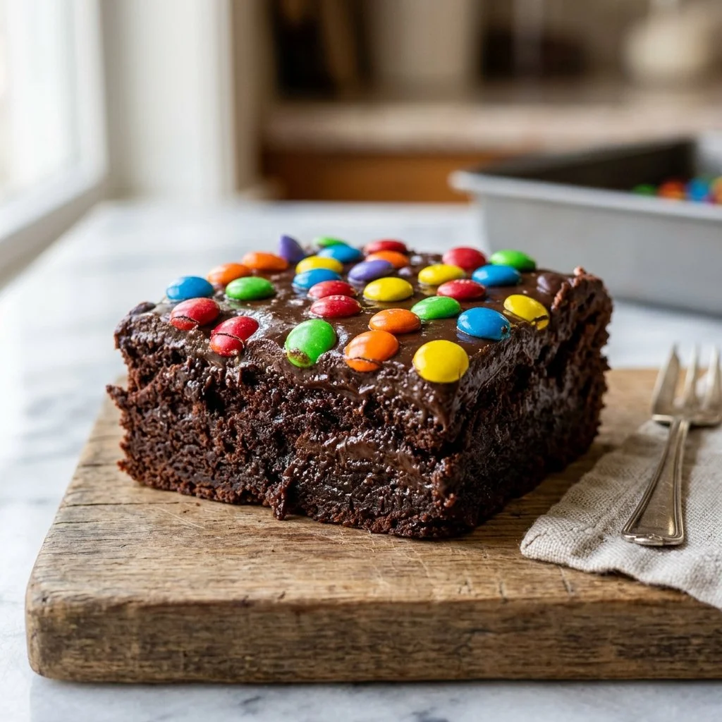 Delicious Cosmic Brownies with colorful sprinkles on top.