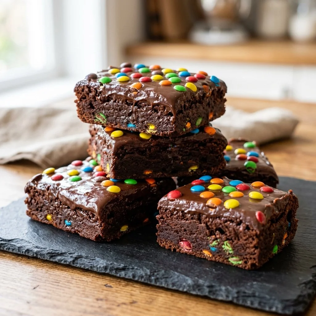 Delicious Cosmic Brownies with colorful sprinkles on top