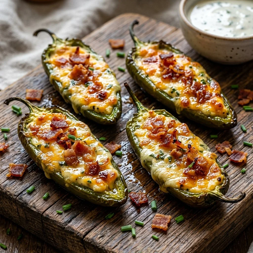 Cream Cheese Jalapeno Poppers ready to serve